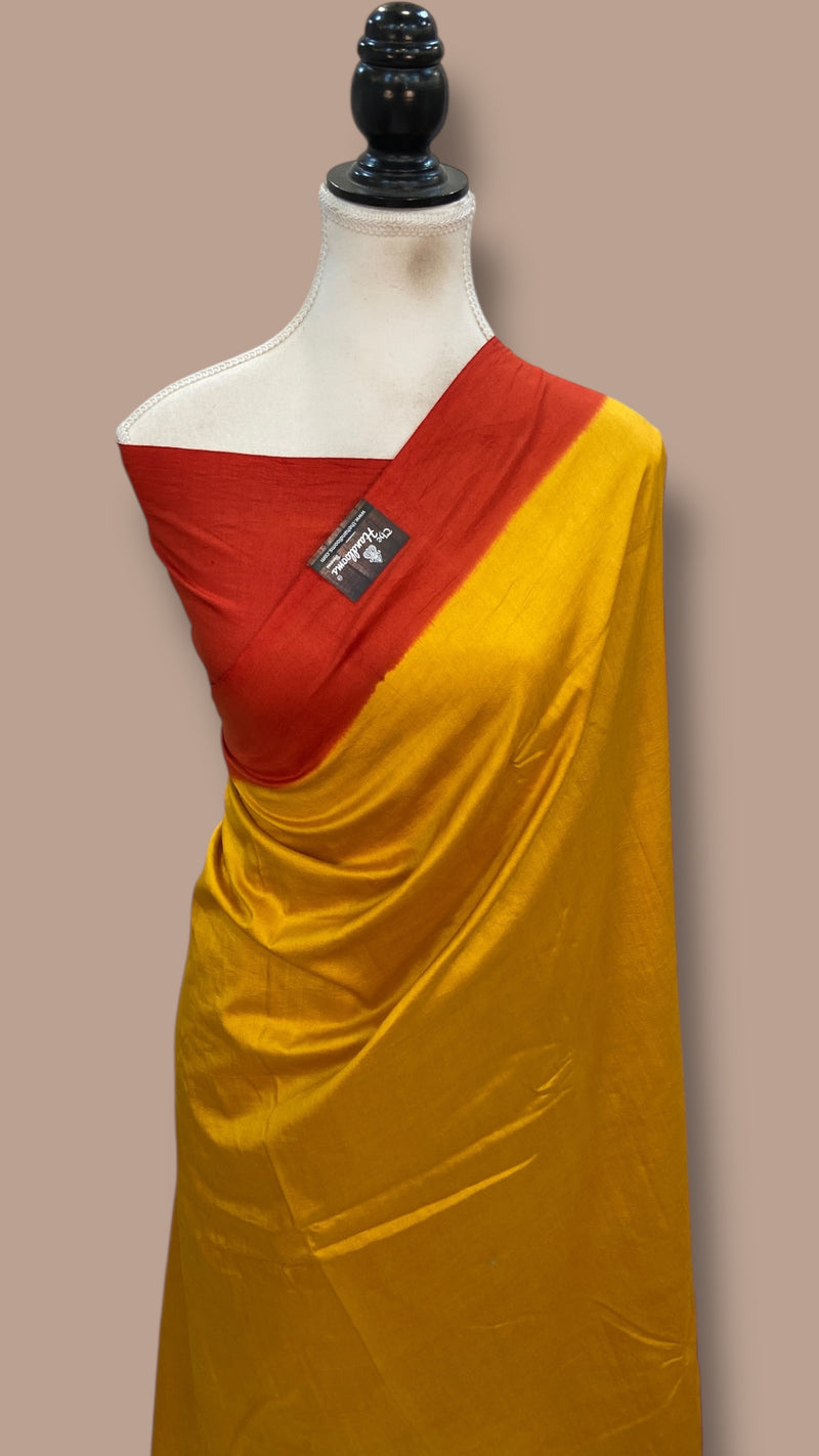 Pure Katan Chiniya Silk Handloom Banarasi Saree-Plain