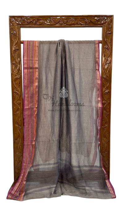 Pure Kora Tissue Crush Handloom Banarasi Saree