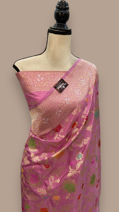 Pure Katan Silk Banarasi Handloom Saree - All over Sona Roopa kadiyal Jaal work