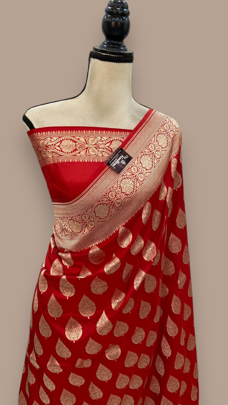 Pure Katan Silk Banarasi Handloom Saree - All over Jaal work - The Handlooms