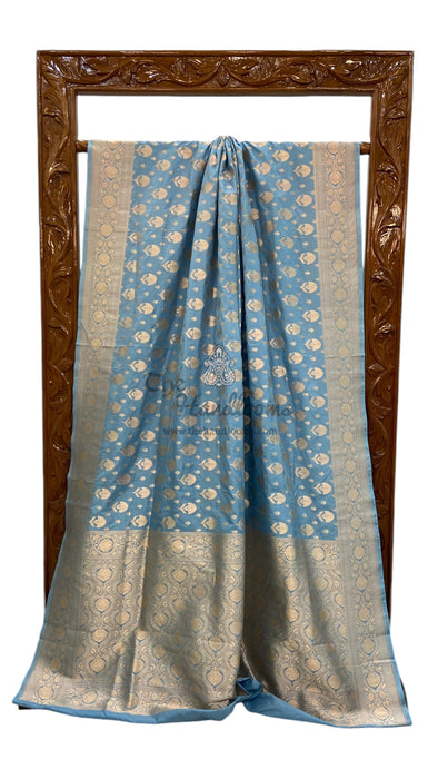 Pure Katan Silk Banarasi Handloom Saree - All over Jaal work