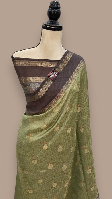 Pure Mango Silk Banarasi Handloom Reshmi Zari Saree With Digital Print