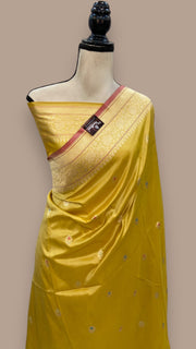 Pure Katan Silk Banarasi Handloom Saree - All over Kadua motifs With Meenakari - The Handlooms