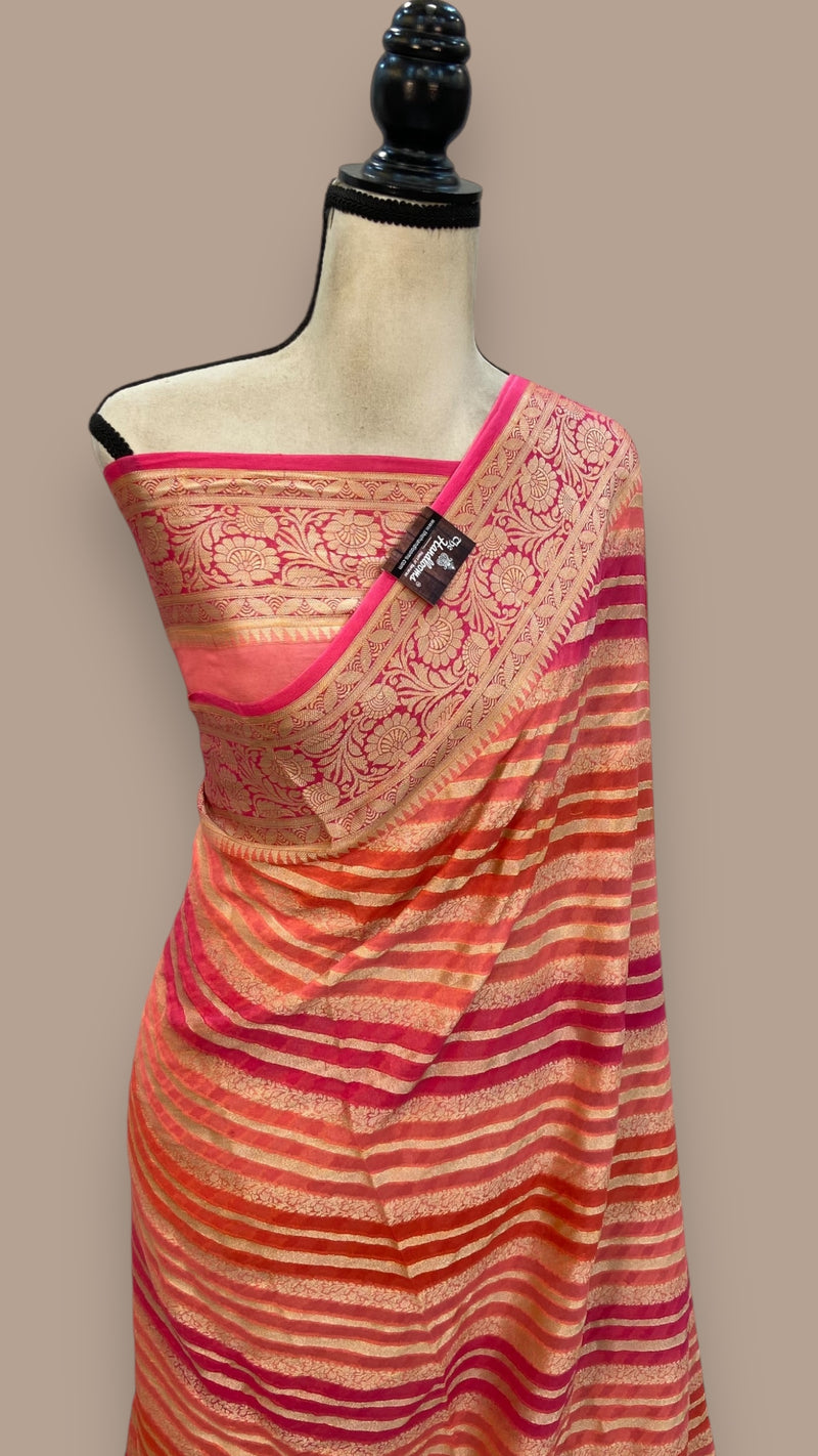 Pure Chiffon Khaddi Banarasi Saree - The Handlooms