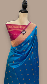 Pure Katan Silk Banarasi Handloom Saree - All over Kadua motifs - The Handlooms