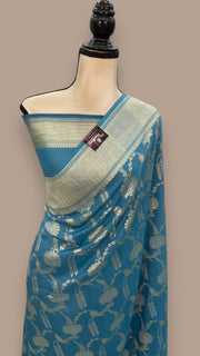 Tussar Georgette Handloom Banarasi Saree - The Handlooms