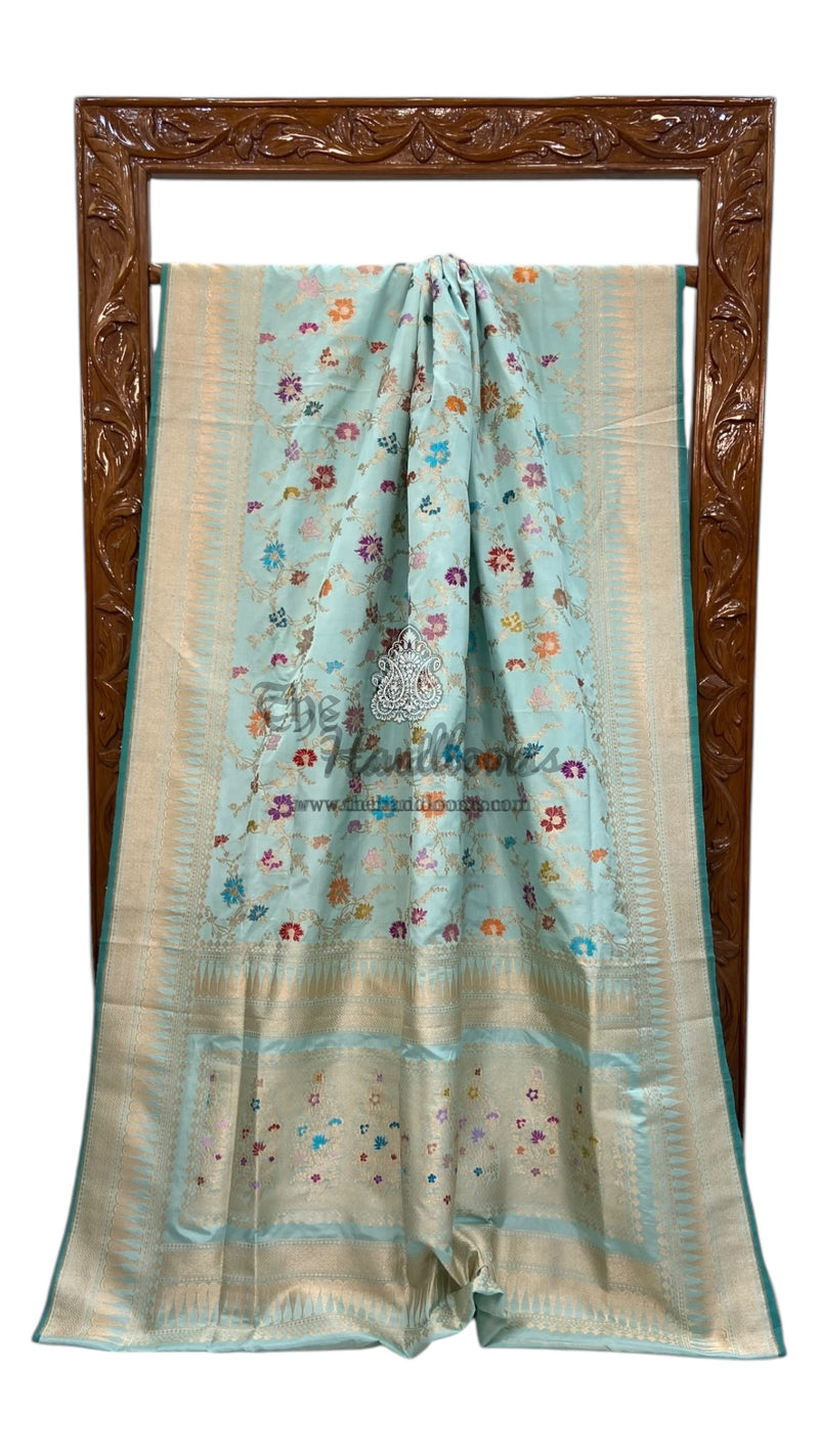 Ektara Pure Katan Silk Banarasi Handloom Saree - All over kadiyal Jaal work - The Handlooms