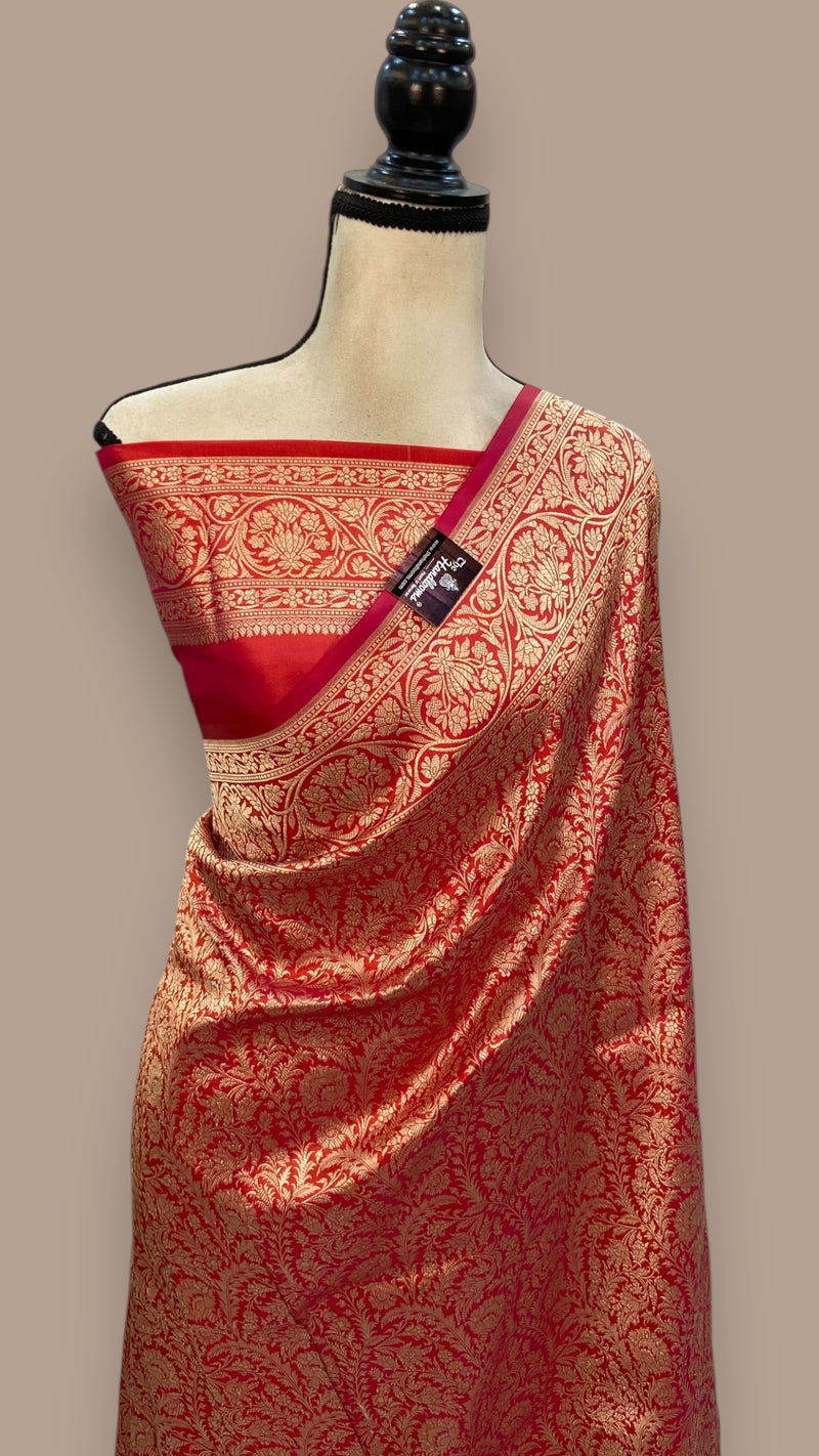 Pure Katan Silk Banarasi Handloom Saree - Tanchui Brocade - The Handlooms
