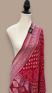 Pure Georgette Banarasi Bandhej Handloom Dupatta - The Handlooms