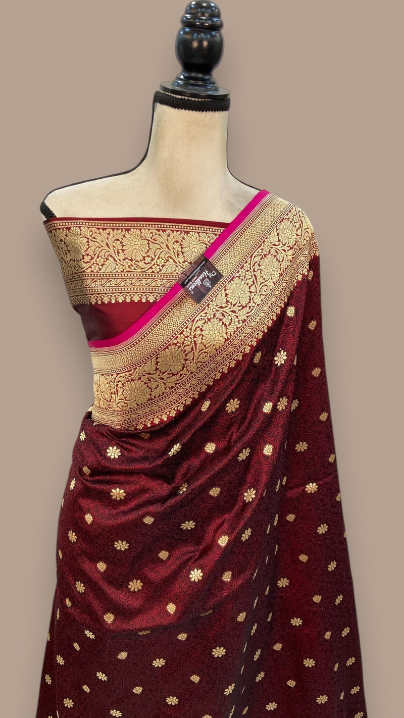 Pure Katan Silk Banarasi Handloom Saree - Tanchui Brocade - The Handlooms