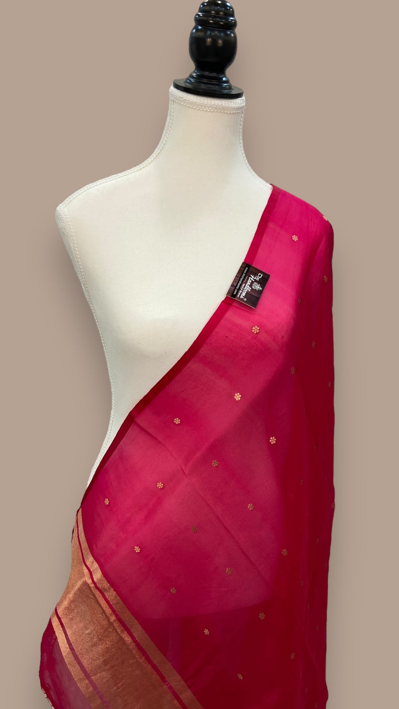 Pure kora Banarasi Handloom Dupatta - The Handlooms