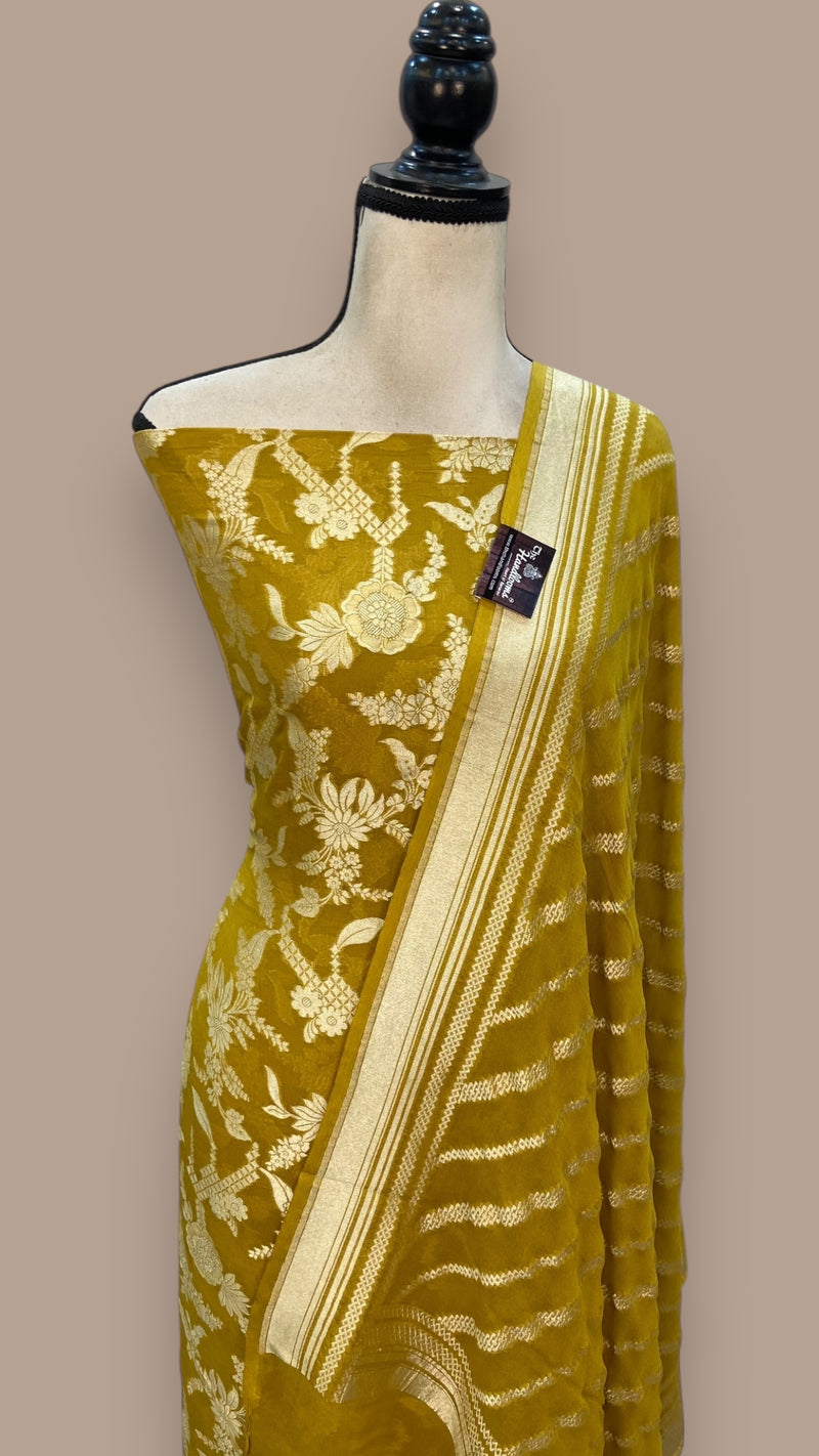 Khaddi Georgette Banarasi Dress material - The Handlooms