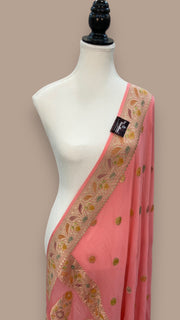Khaddi Georgette Handloom Banarasi Dupatta - The Handlooms