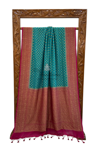 Khaddi Georgette Handloom Banarasi Saree -  Antique zari