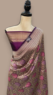 Pure Katan Silk Banarasi Handloom Saree - Tanchui Brocade With Meenakari - The Handlooms