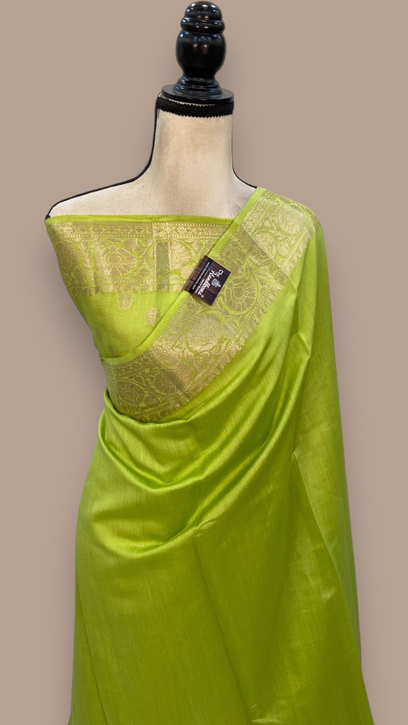 Pure Chiniya Silk Khaddi Handloom Banarasi Saree - The Handlooms