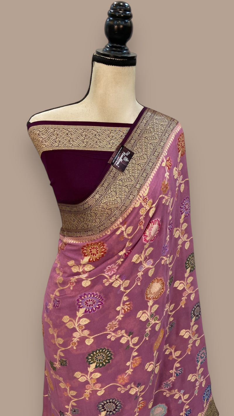 Pure Crepe Georgette Banarasi Saree - The Handlooms