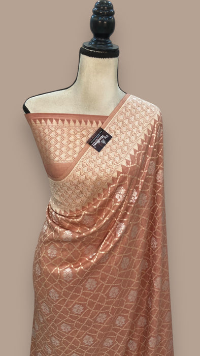 Pure Cream Khwaab Khaddi Handloom Banarasi Saree