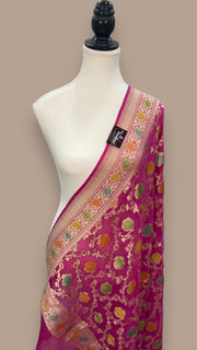 Khaddi Georgette Handloom Banarasi Dupatta - The Handlooms