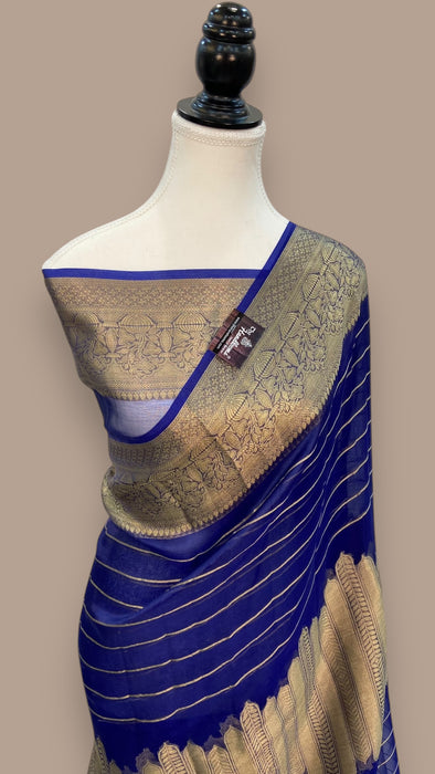 Pure Metallic Tissue Handloom Banarasi Saree