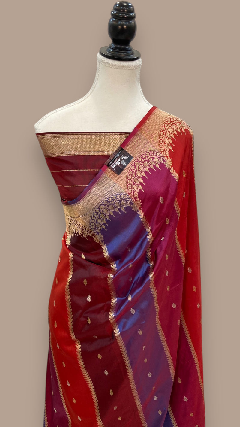 Pure Katan Silk Banarasi Handloom Saree - Rangkat - The Handlooms