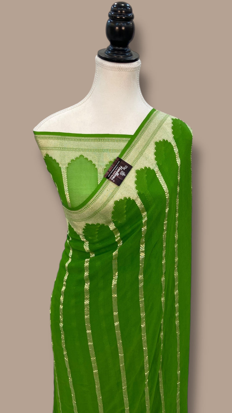 Pure Khaddi Georgette Handloom Banarasi Saree - The Handlooms