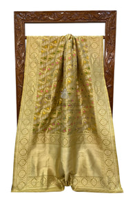 Ektara Pure Katan Silk Banarasi Handloom Saree - All over kadiyal Jaal work - The Handlooms