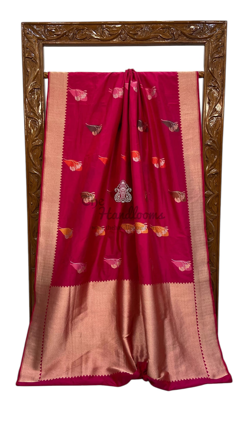 Pure Katan Silk Banarasi Handloom Saree - All over meenakari  Kadua Buta - The Handlooms