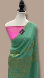 Moonga Georgette Handloom Banarasi Saree - The Handlooms