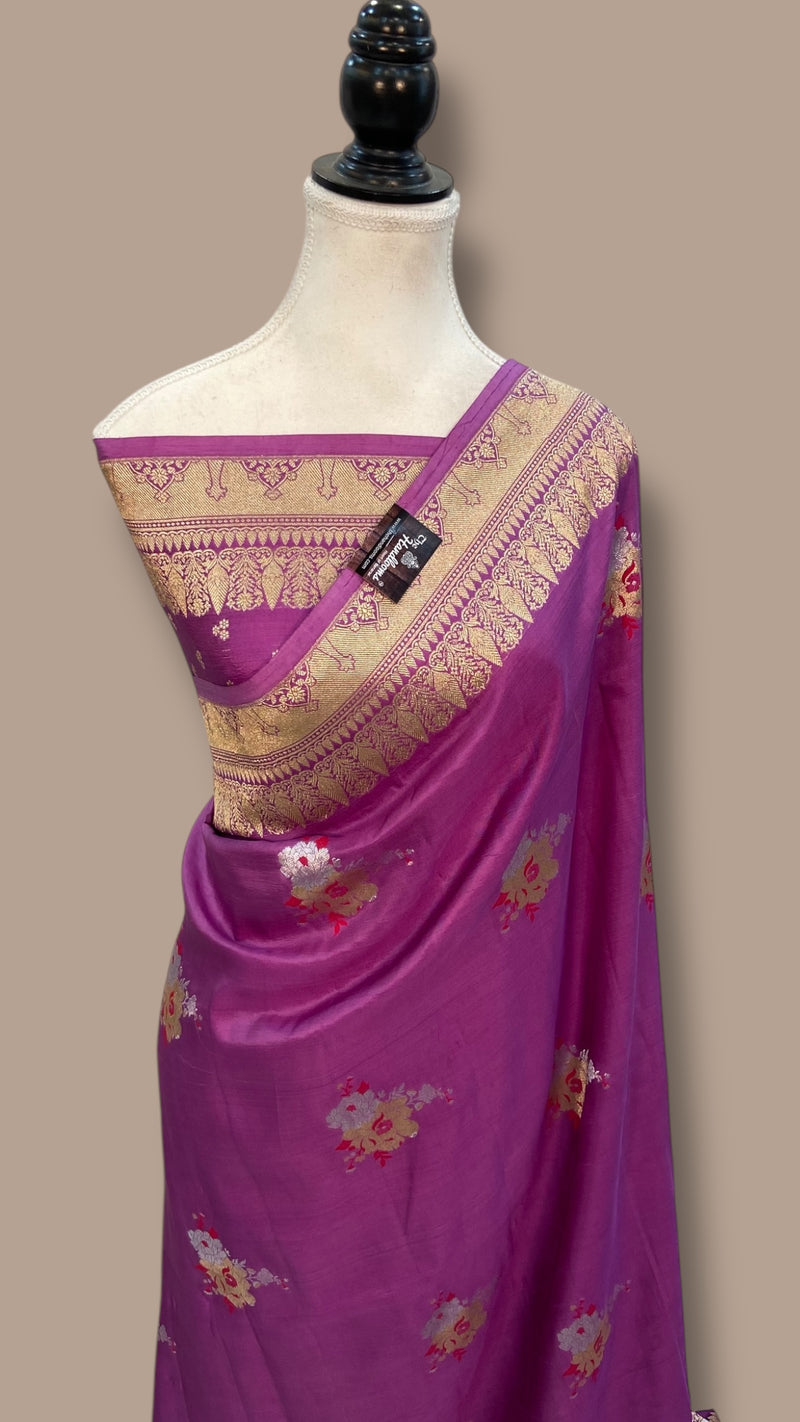 Pure Mushroo Silk Handloom Banarasi Saree - The Handlooms