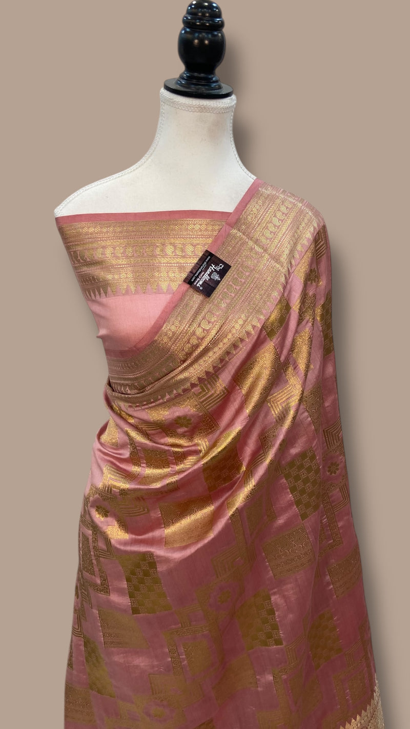 Pure Chiniya Silk Khaddi Handloom Banarasi Saree - The Handlooms