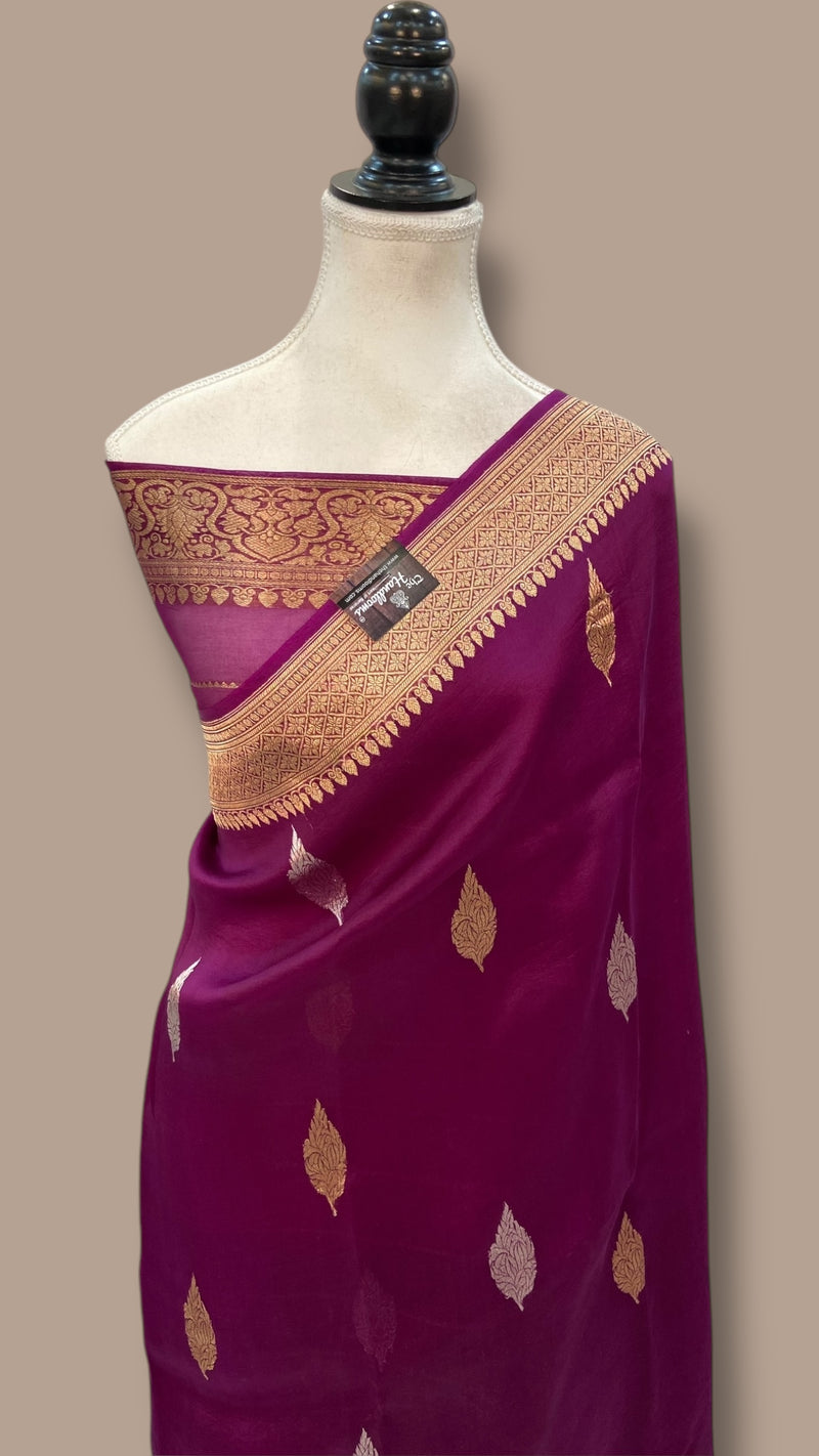 Pure Kora Handloom Banarasi Saree - Sona Roopa Kadua motifs - The Handlooms