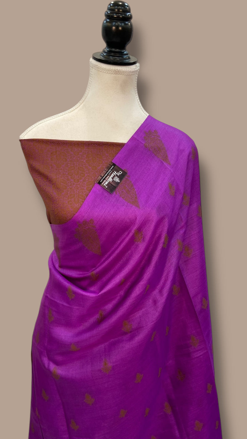 Pure Tussar Silk Handloom Banarasi Saree - The Handlooms