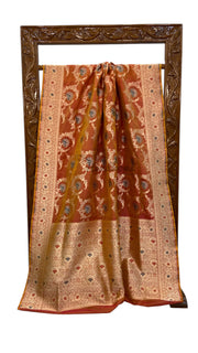 Pure Katan Silk Banarasi Handloom Saree - All over Jaal work - With Meenakari - The Handlooms