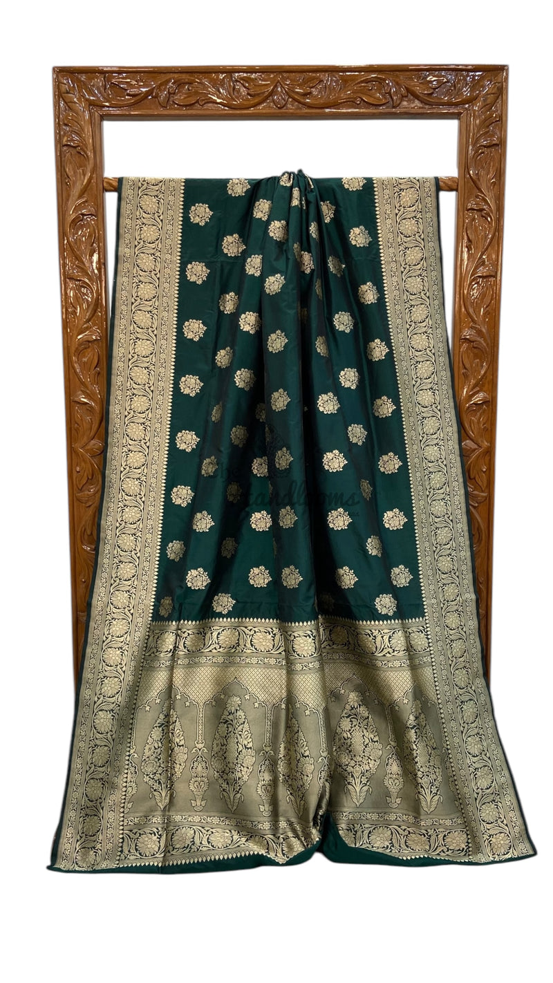 Pure Katan Silk Banarasi Handloom Saree - All Over Jaal Work - The Handlooms