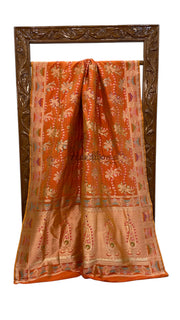 Katan Silk Banarasi Handloom Saree - All over Jaal work With Meenakari - The Handlooms