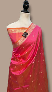 Pure Katan Silk Reshmi Zari Banarasi Handloom Saree - The Handlooms
