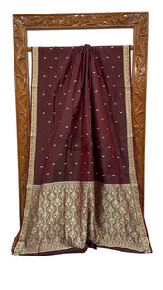 Pure Katan Silk Reshmi Zari Banarasi Handloom Saree - The Handlooms
