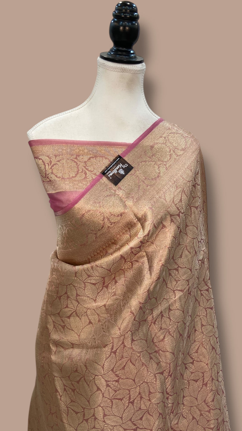 Pure Kora Tissue Tanchui Handloom Banarasi Saree - The Handlooms