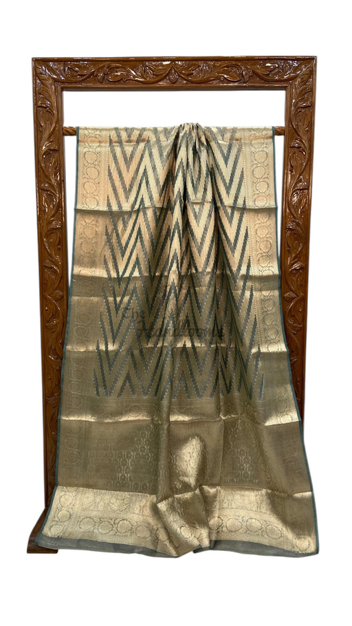 Pure Kora Tissue Tanchui Handloom Banarasi Saree - The Handlooms