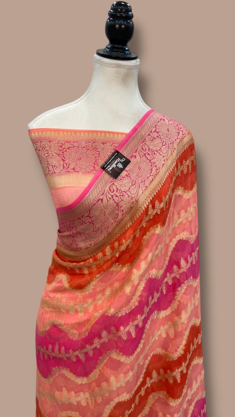 Pure Chiffon Khaddi Banarasi Saree - The Handlooms