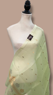 Pure kora Banarasi Handloom Dupatta - The Handlooms
