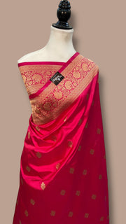Pure Katan Silk Banarasi Handloom Saree - All over Kadua motifs - The Handlooms