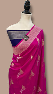 Moonga Georgette Handloom Banarasi Saree - The Handlooms