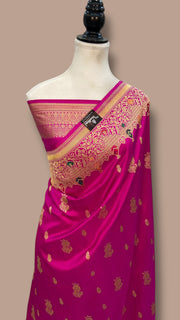 Pure Katan Silk Banarasi Handloom Saree - All over Kadua motifs With Meenakari - The Handlooms