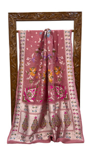 Pure Tussar Georgette Brocade Handloom Banarasi Saree - The Handlooms