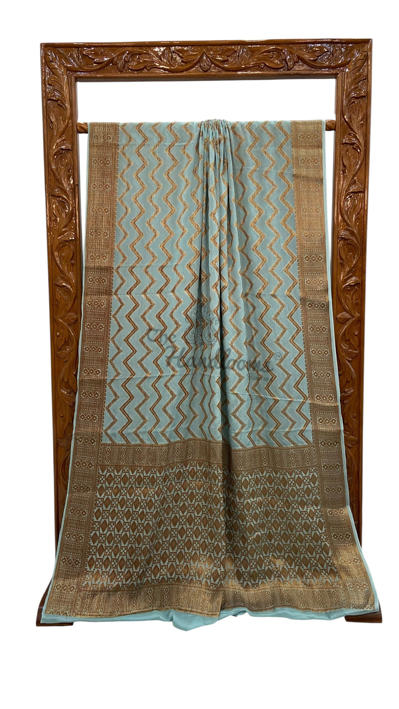 Pure Chiffon Khaddi Banarasi Saree - The Handlooms