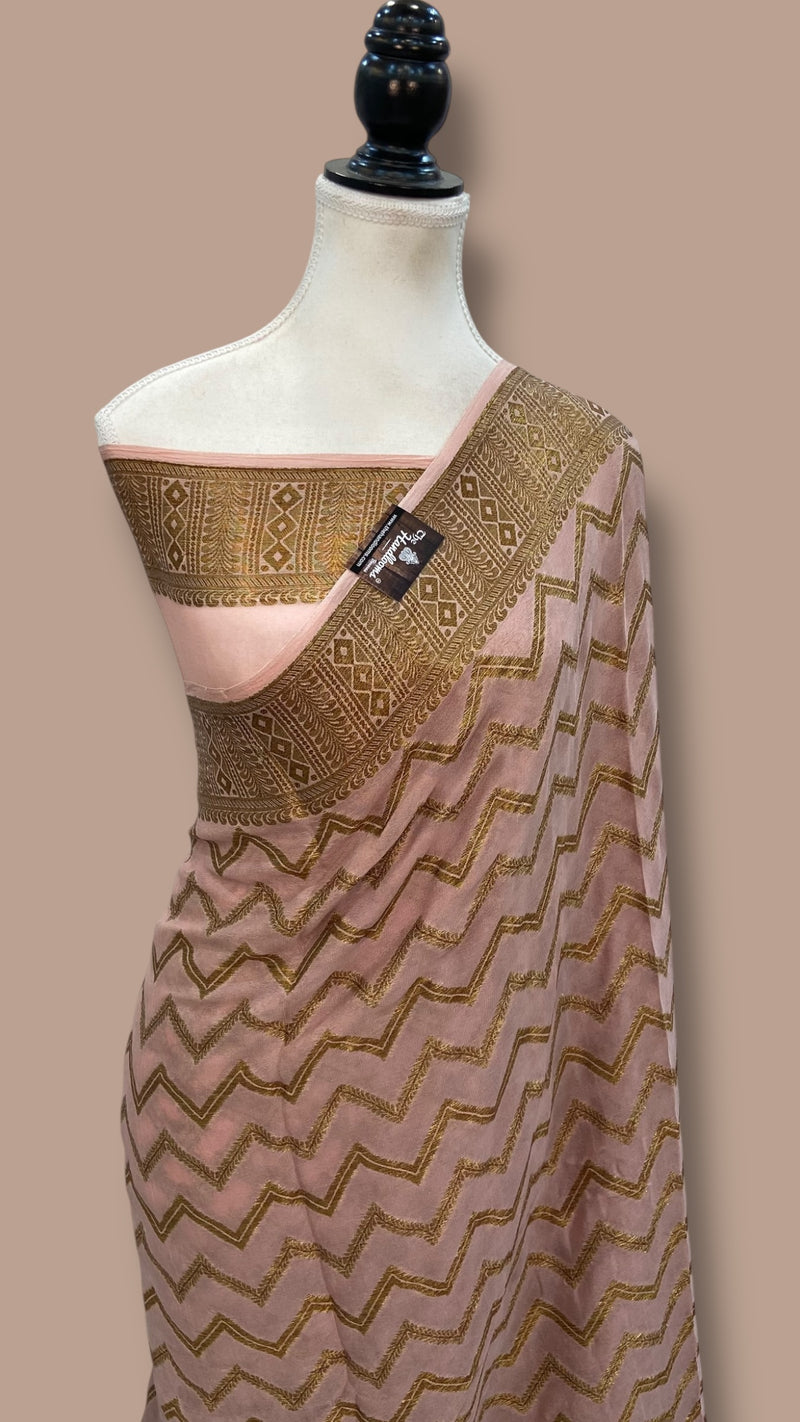 Pure Chiffon Khaddi Banarasi Saree - The Handlooms