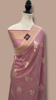 Moonga Georgette Handloom Banarasi Saree - The Handlooms