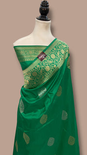 Pure Katan Silk Banarasi Handloom Saree - All Over Sona Roopa Kadua Boota - The Handlooms